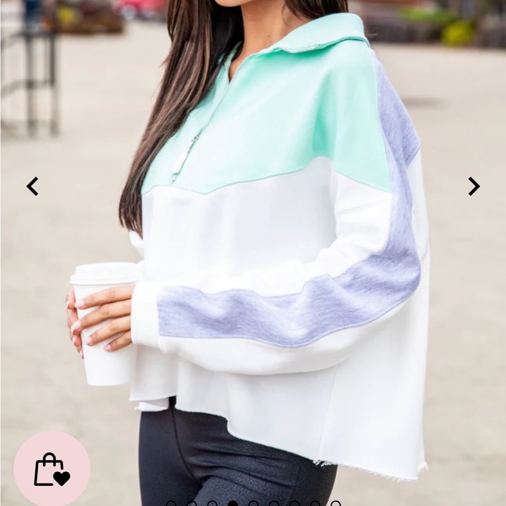Pink lily quarter zip